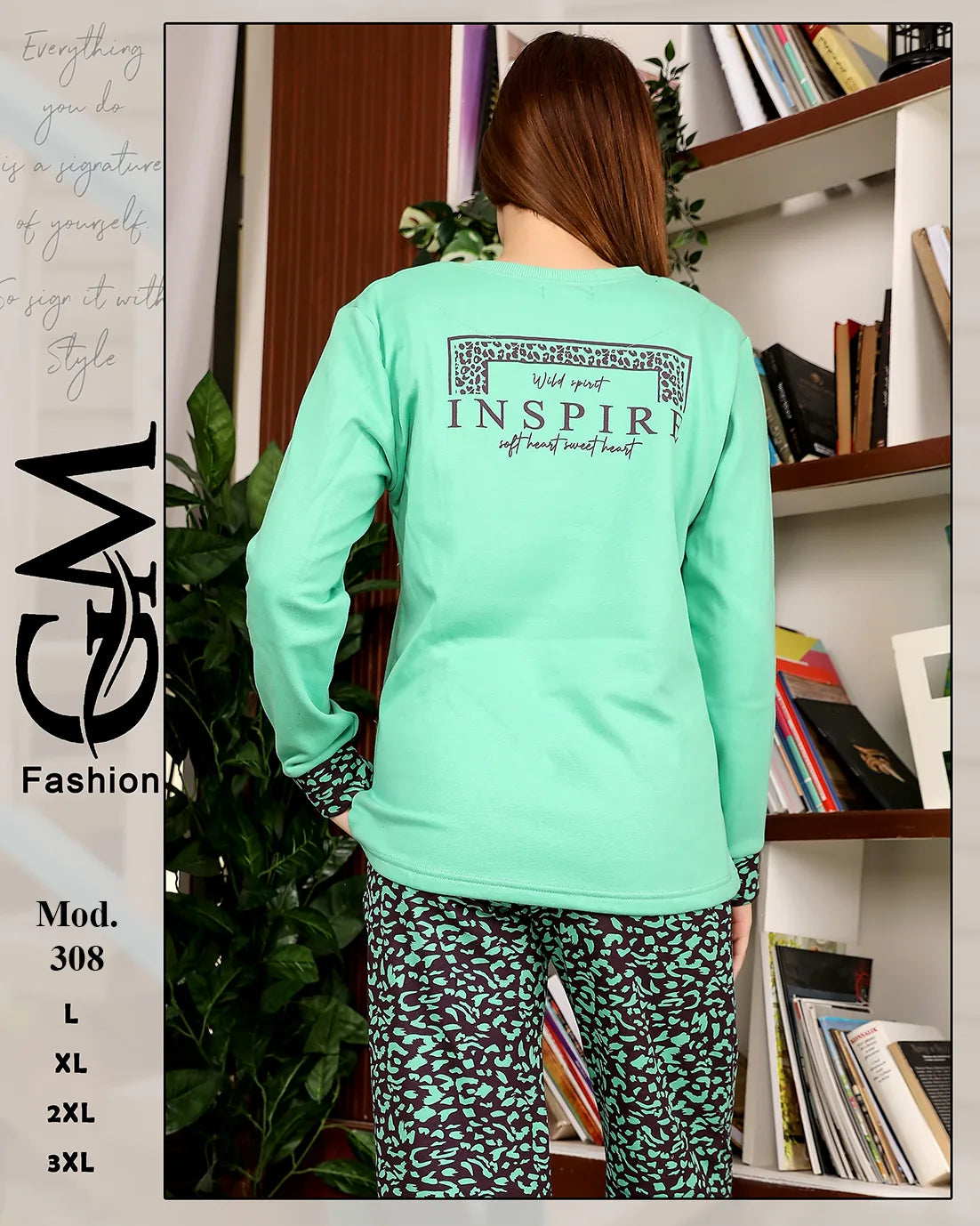 طقم شتوي نسائي ميلتون مريح بلمسة حيوانية | موديل 308 | GM Fashion