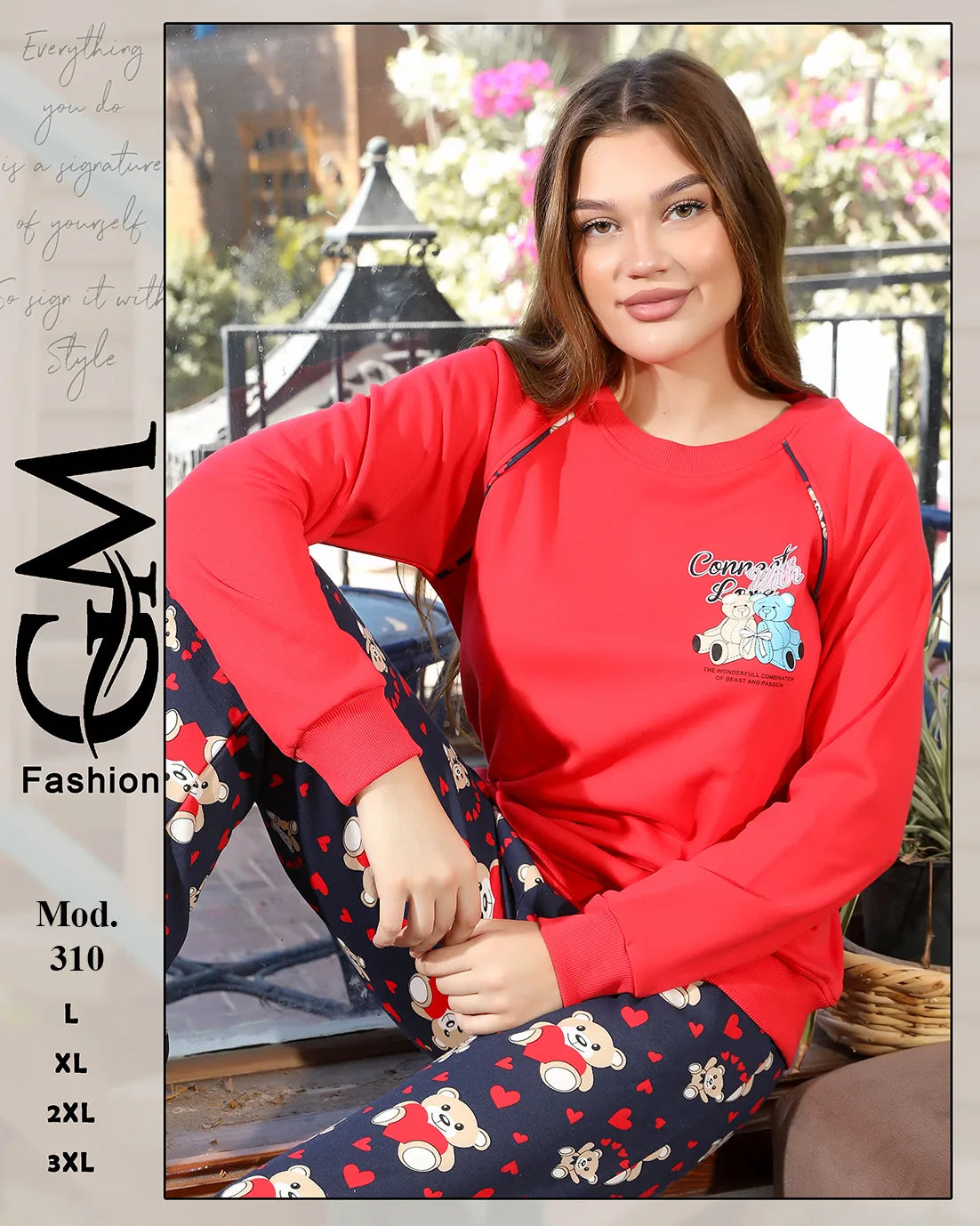 طقم هوم وير شتوي ميلتون ميكستر للسيدات بألوان مميزة – موديل 310 | GM Fashion