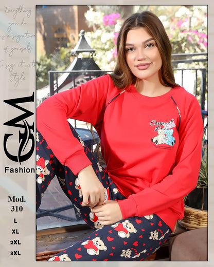 طقم هوم وير شتوي ميلتون ميكستر للسيدات بألوان مميزة – موديل 310 | GM Fashion