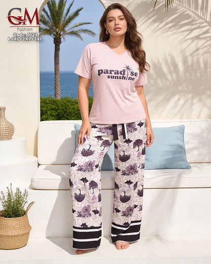 بيجامة حريمي صيفي Paradise Sunshine – GM Fashion موديل 3123
