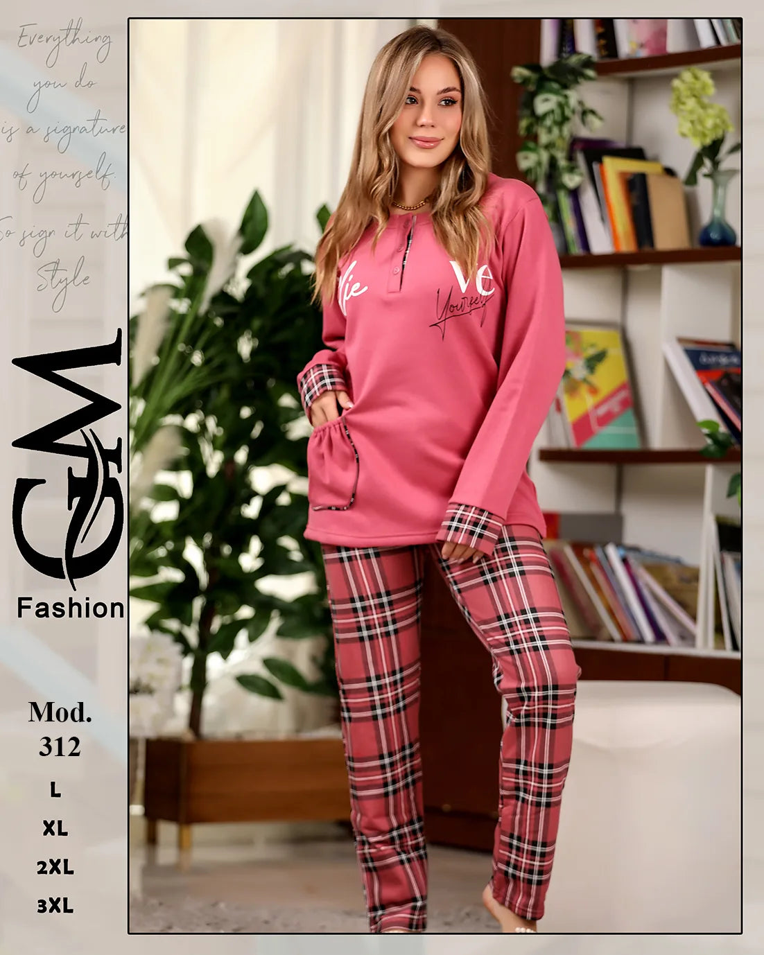 312طقم شتوي حريمي من GM Fashion خامة ميلتون قطيفي ناعم – موديل 312 – مقاسات حتى 3XL