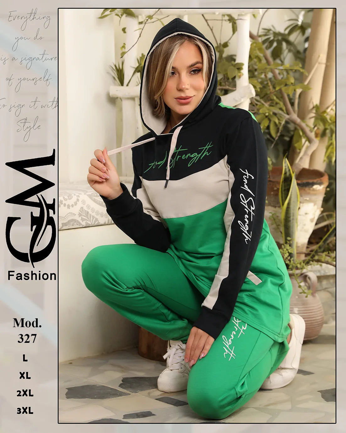 طقم ترينج شتوي حريمي قطن مريح بألوان متعددة – GM Fashion موديل 327