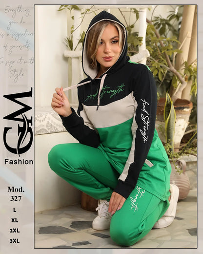 طقم ترينج شتوي حريمي قطن مريح بألوان متعددة – GM Fashion موديل 327