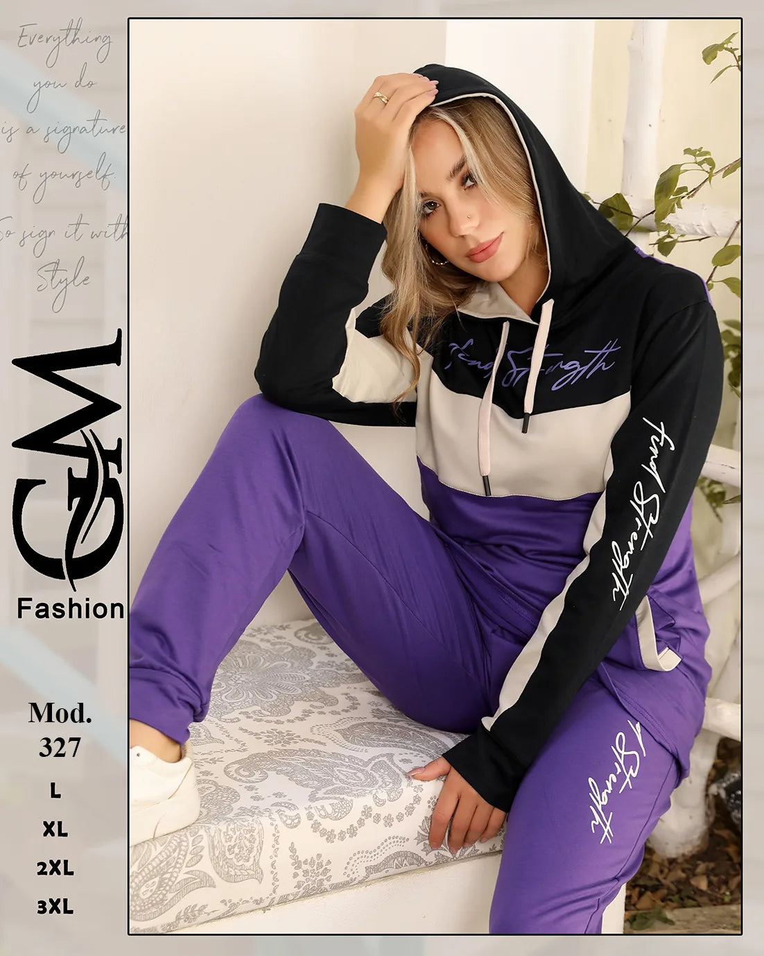طقم ترينج شتوي حريمي قطن مريح بألوان متعددة – GM Fashion موديل 327