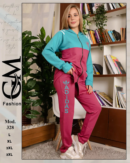 طقم شتوي حريمي قطعتين قطيفة مبطن – موديل 328 | GM Fashion