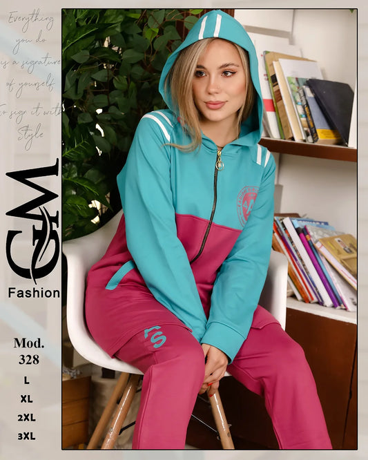 طقم شتوي حريمي قطعتين قطيفة مبطن – موديل 328 | GM Fashion