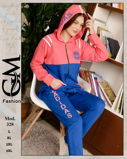 طقم شتوي حريمي قطعتين قطيفة مبطن – موديل 328 | GM Fashion