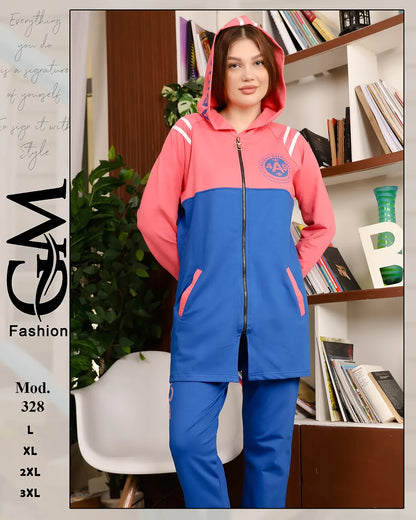 طقم شتوي حريمي قطعتين قطيفة مبطن – موديل 328 | GM Fashion