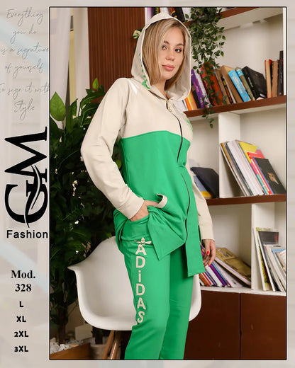 طقم شتوي حريمي قطعتين قطيفة مبطن – موديل 328 | GM Fashion