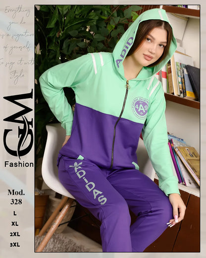 طقم شتوي حريمي قطعتين قطيفة مبطن – موديل 328 | GM Fashion