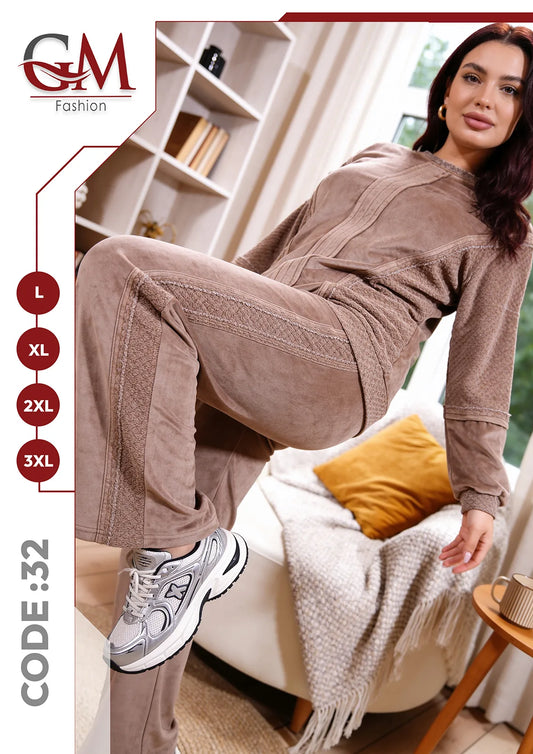ترنج شتوى قطيفة حريمى - موديل 32 - GM Fashion