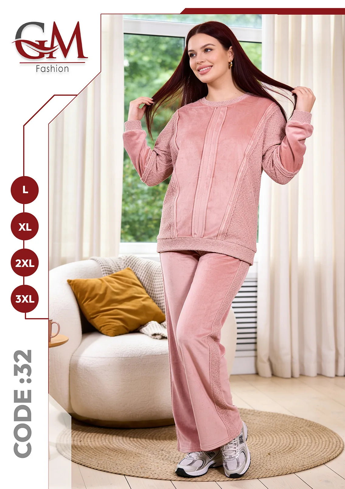 ترنج شتوى قطيفة حريمى - موديل 32 - GM Fashion