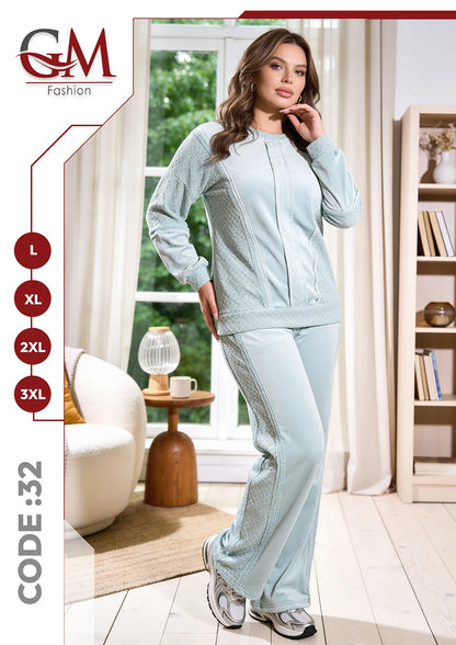 ترنج شتوى قطيفة حريمى - موديل 32 - GM Fashion