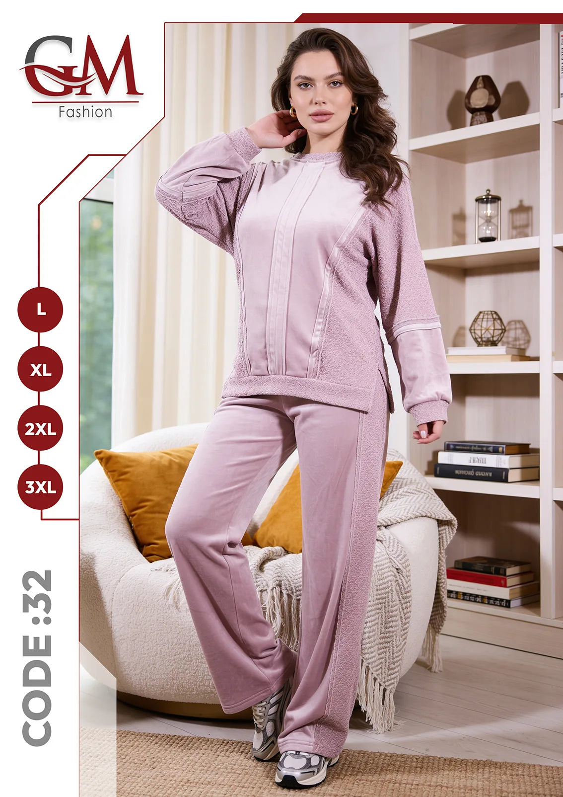 ترنج شتوى قطيفة حريمى - موديل 32 - GM Fashion