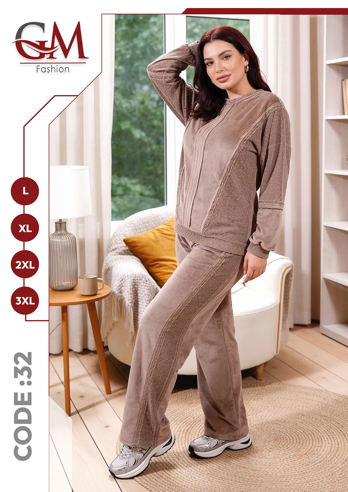 ترنج شتوى قطيفة حريمى - موديل 32 - GM Fashion