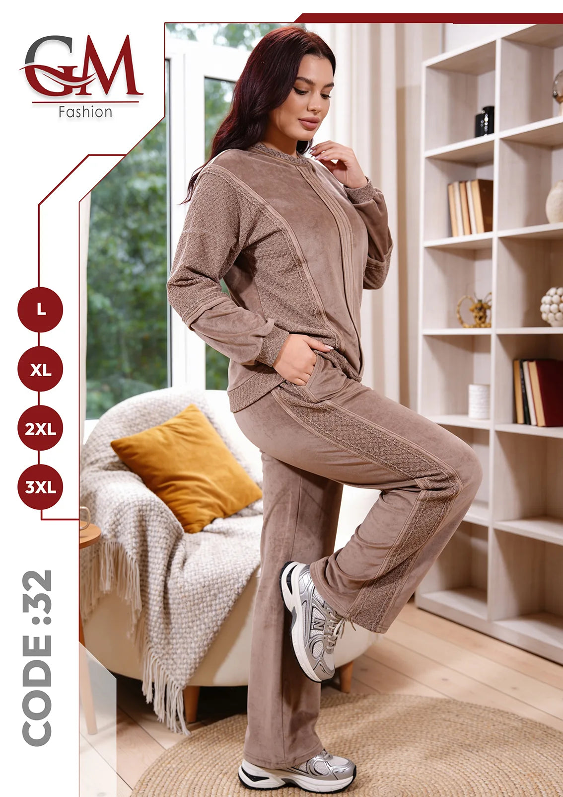 ترنج شتوى قطيفة حريمى - موديل 32 - GM Fashion