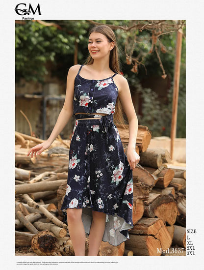 فستان صيفي قطني موديل 3637 من GM Fashion