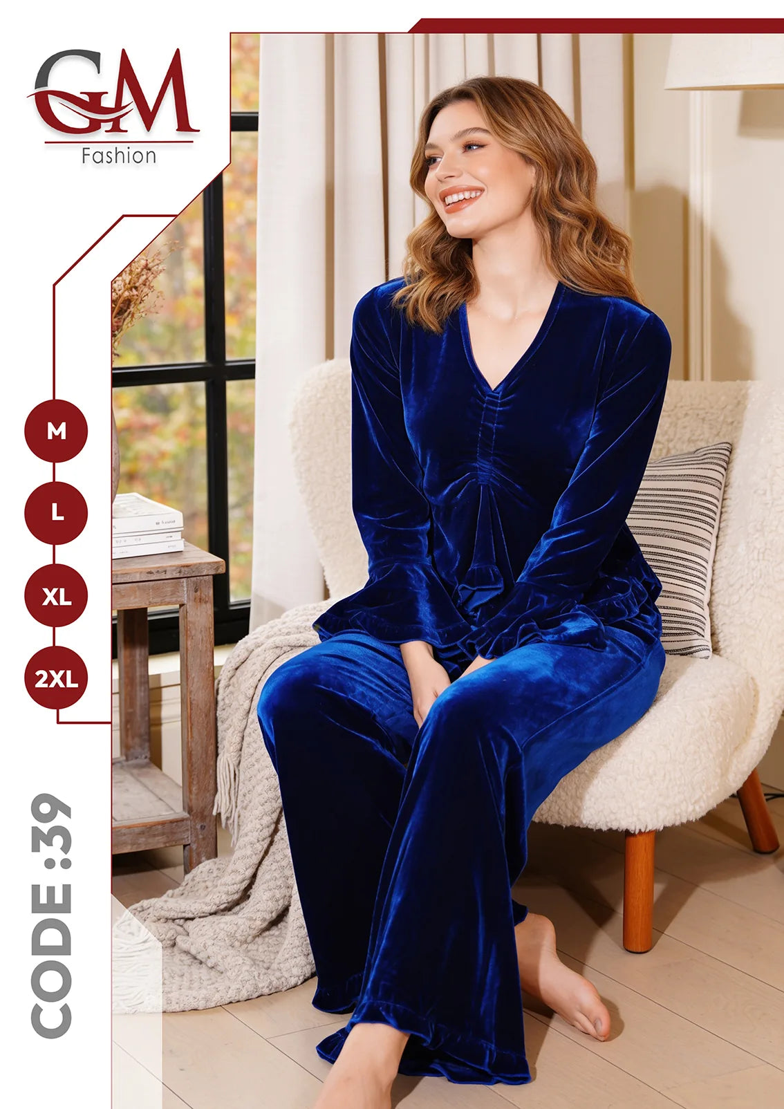 ترنج شتوى حريمى قطيفه - موديل 39- GM Fashion