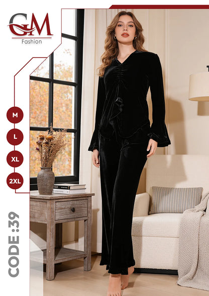 ترنج شتوى حريمى قطيفه - موديل 39- GM Fashion
