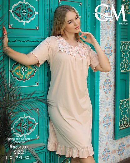 قميص نوم حريمي قطن – GM موديل 4007