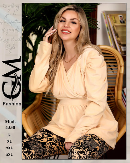 طقم هوم وير شتوي حريمي قطيفة قطعتين | موديل 4330 | GM Fashion
