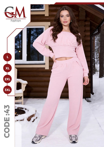 بيجامة حريمى شتوى تريكو - كود 43 - GM Fashion