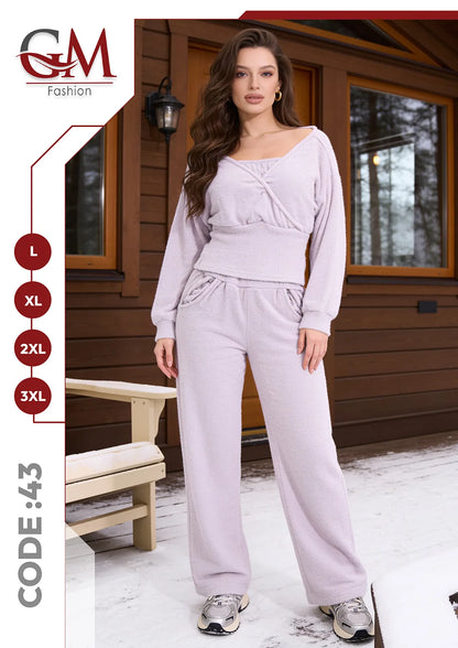 بيجامة حريمى شتوى تريكو - كود 43 - GM Fashion