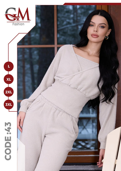 بيجامة حريمى شتوى تريكو - كود 43 - GM Fashion