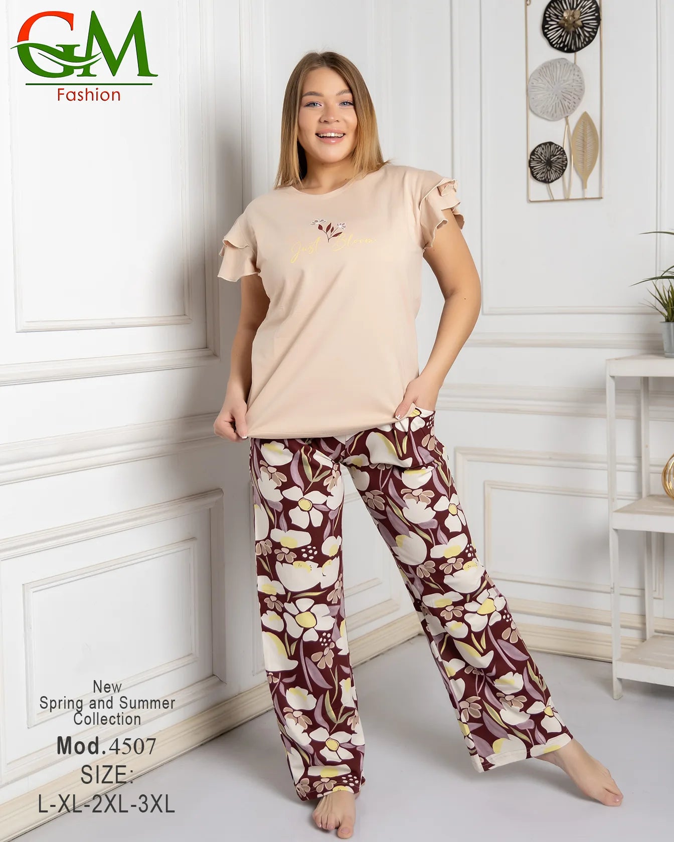 بيجامة حريمي صيفي ناعمة ومريحة | GM Fashion موديل 4507