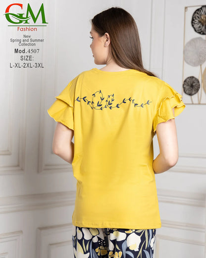 بيجامة حريمي صيفي ناعمة ومريحة | GM Fashion موديل 4507