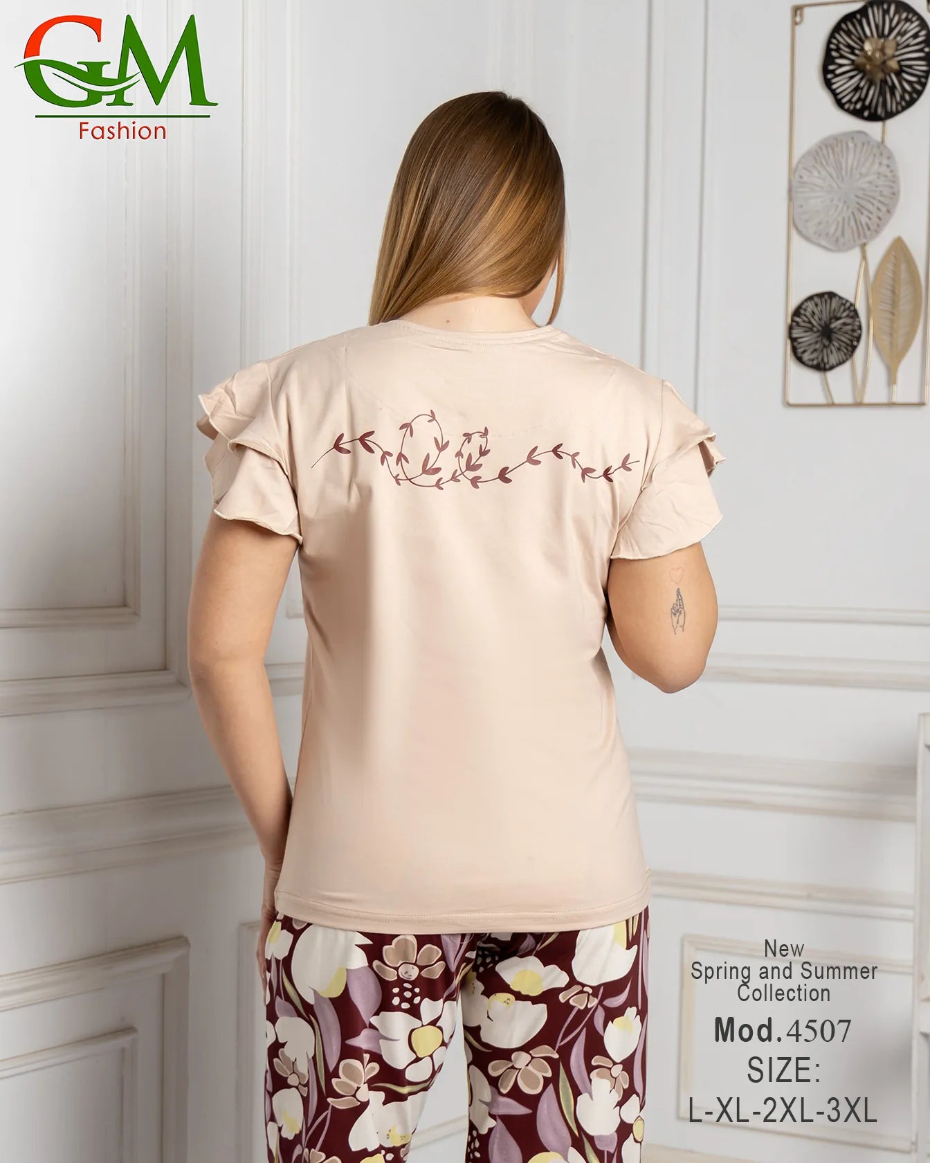 بيجامة حريمي صيفي ناعمة ومريحة | GM Fashion موديل 4507