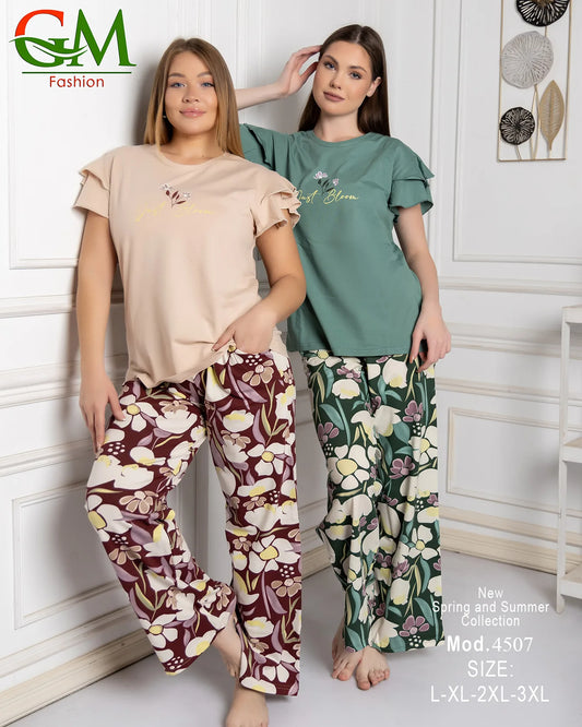 بيجامة حريمي صيفي ناعمة ومريحة | GM Fashion موديل 4507