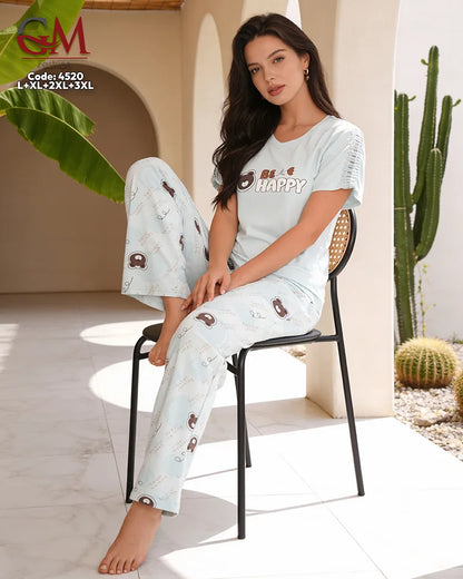 بيجامة حريمي صيفي Be Happy – GM Fashion موديل 4520