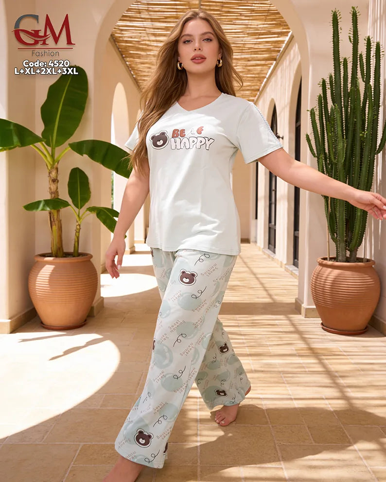 بيجامة حريمي صيفي Be Happy – GM Fashion موديل 4520