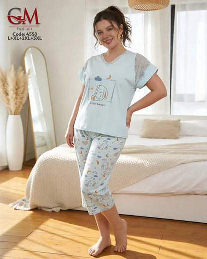 بيجامة حريمي صيفي Little Sweet – GM Fashion موديل 4558