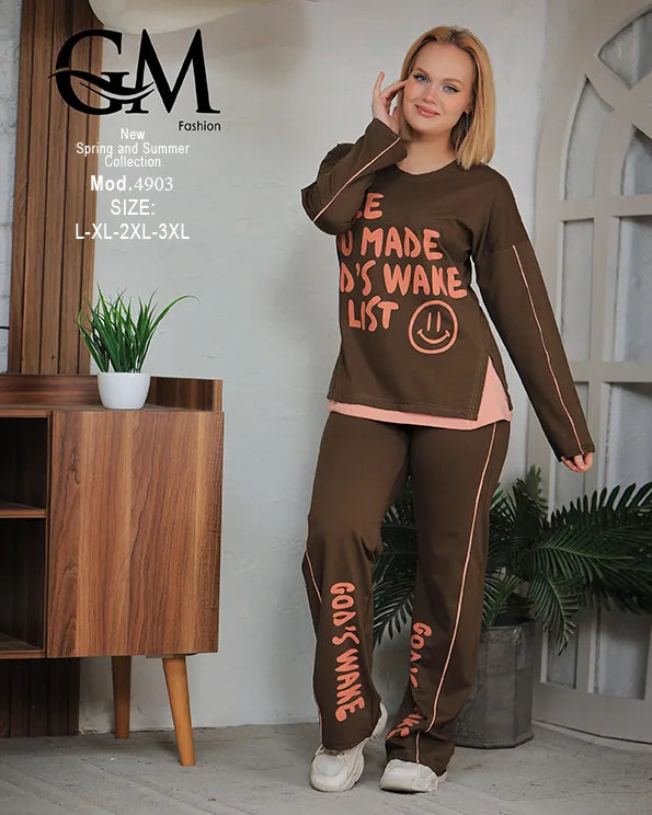 ترينج حريمي كاجوال بطباعة جرافيك شيك | GM Fashion موديل 4903