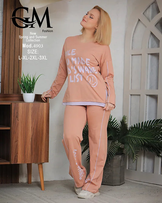 ترينج حريمي كاجوال بطباعة جرافيك شيك | GM Fashion موديل 4903