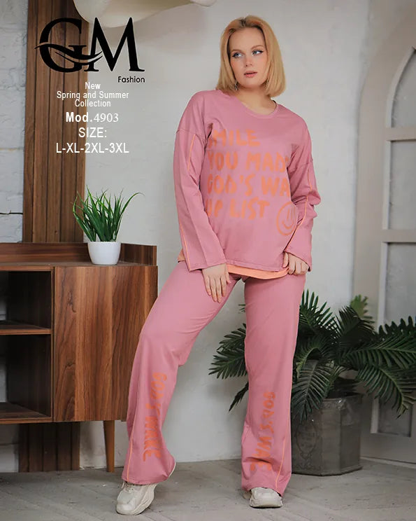 ترينج حريمي كاجوال بطباعة جرافيك شيك | GM Fashion موديل 4903