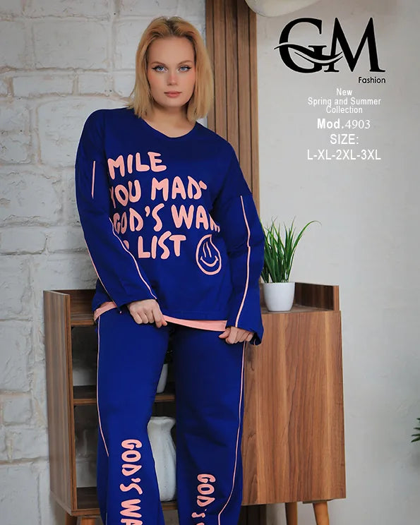 ترينج حريمي كاجوال بطباعة جرافيك شيك | GM Fashion موديل 4903