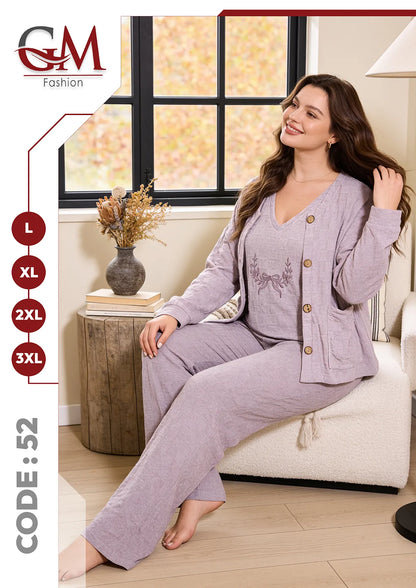 بيجامة حريمى شتوى كارديجان- موديل 52 - GM Fashion