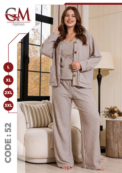 بيجامة حريمى شتوى كارديجان- موديل 52 - GM Fashion