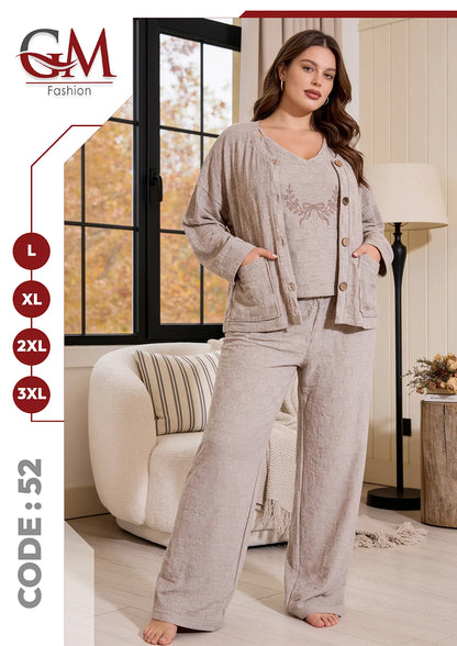 بيجامة حريمى شتوى كارديجان- موديل 52 - GM Fashion
