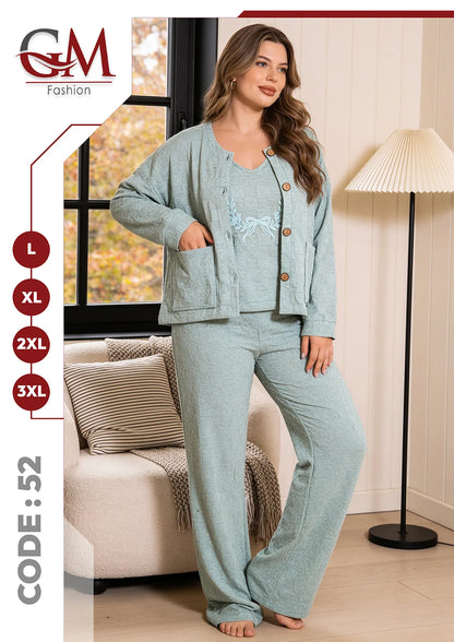 بيجامة حريمى شتوى كارديجان- موديل 52 - GM Fashion