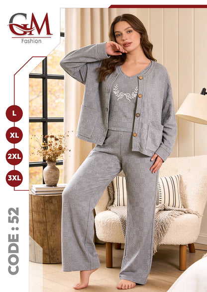 بيجامة حريمى شتوى كارديجان- موديل 52 - GM Fashion