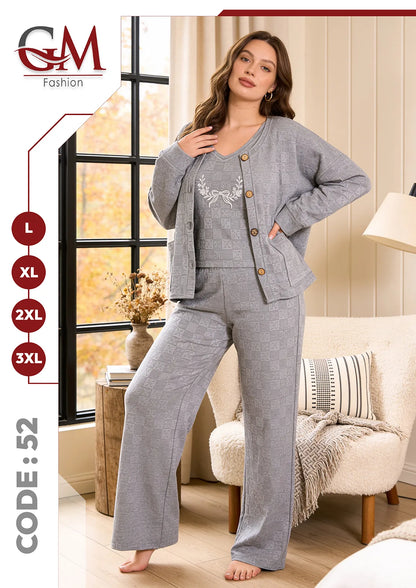بيجامة حريمى شتوى كارديجان- موديل 52 - GM Fashion