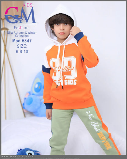 طقم بيجامة أطفال شتوي GM Kids | موديل 5347 بتطريز أنيق