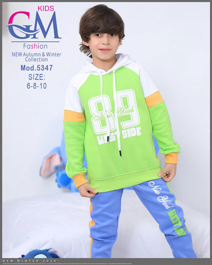 طقم بيجامة أطفال شتوي GM Kids | موديل 5347 بتطريز أنيق