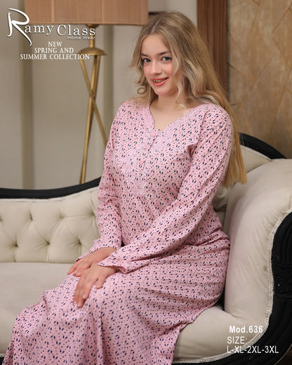 عباية صيفية قطن مشجر ناعم – موديل 636 من رامي كلاس