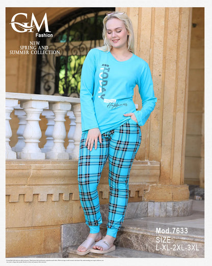 بيجامة قطن حريمي – موديل 7633 من GM Fashion الصيفية