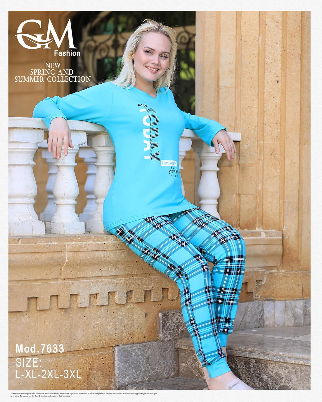 بيجامة قطن حريمي – موديل 7633 من GM Fashion الصيفية